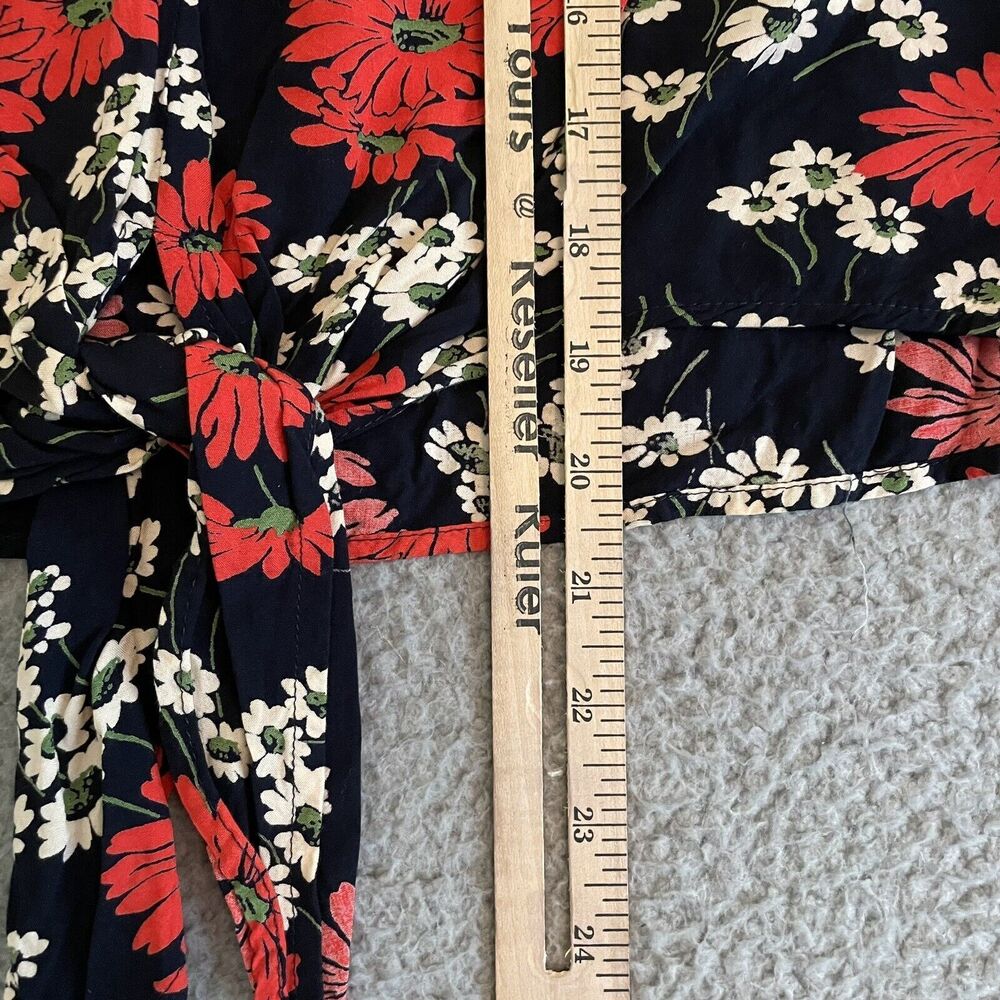 Madewell Women's Size XS HILLSIDE DAISIES Short Sleeve Tie Front Top Blouse - Picture 11 of 11